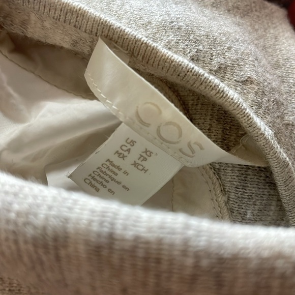 COS PANELLED COTTON-YAK grey TOP XS - Picture 6 of 6